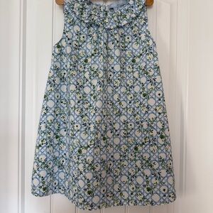 HILL HOUSE Girls Tiny Noelle Basketweave Vine Print Dress